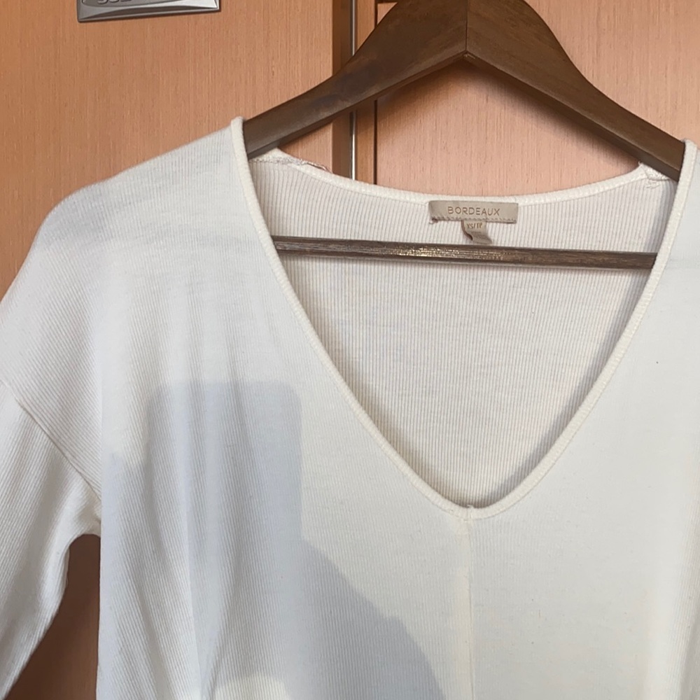 Anthropologie White Oversized Long Sleeve Shirt